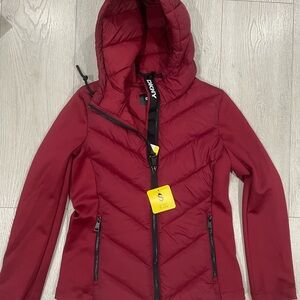 DKNY Women's Burgundy puffer Ski Jacket